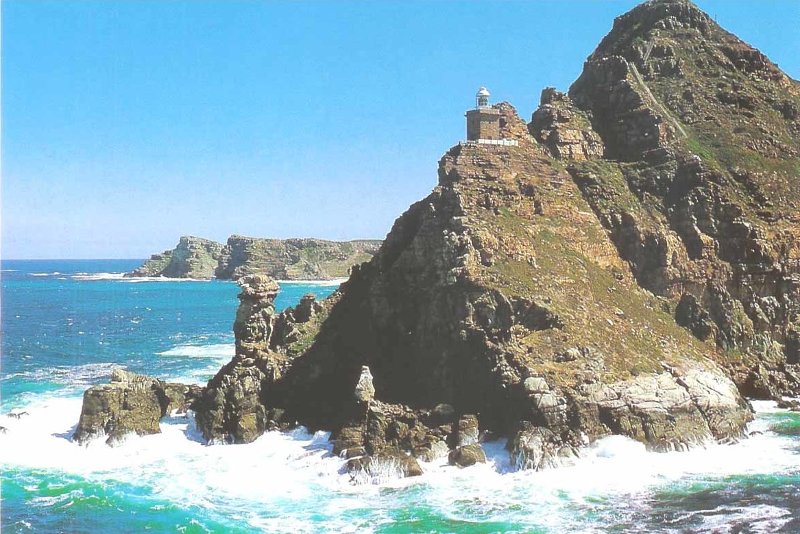 Rocky promontory and rugged scenery of South Africa's scenic landscape